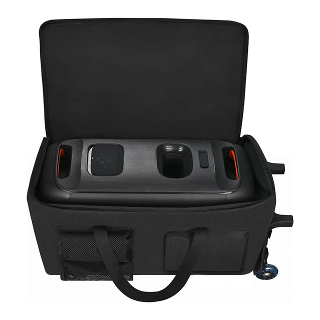 Alt view image 3 of 7 - Travel Case for Party-Box Club 120 Speaker, Padded Canvas ABS Shock-absorbent padded with multi pockets, safely stores Party-Box Club 120 speaker & accessories for outdoor events
