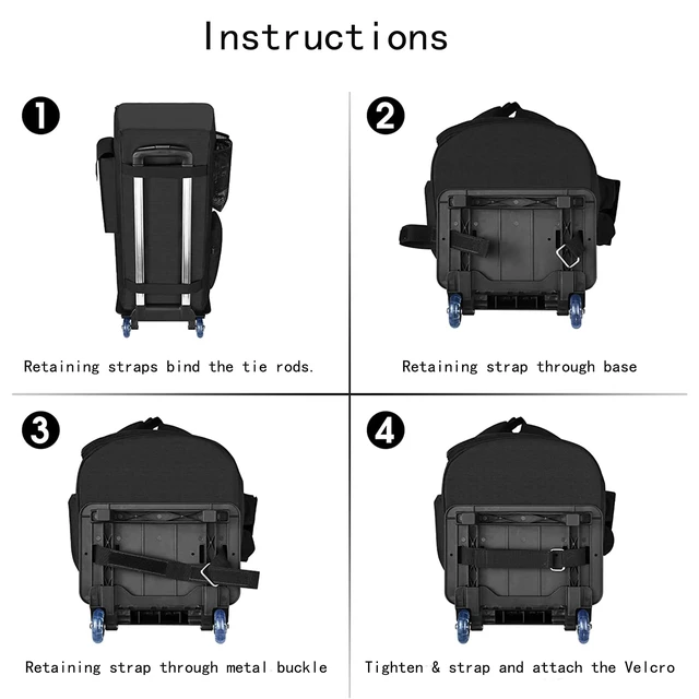 Alt view image 7 of 7 - Travel Case for Party-Box Club 120 Speaker, Padded Canvas ABS Shock-absorbent padded with multi pockets, safely stores Party-Box Club 120 speaker & accessories for outdoor events
