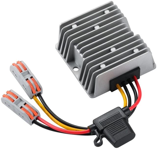 Main image of 120W DC 9V-32V Step Down to 12V 10A Voltage Regulator for Golf Carts DC 24V Step Down to 12V 120W Buck Converter with Fuse and Clamps, Power Supply Power Adapter for Golf Cart/Truck/RV/Solar