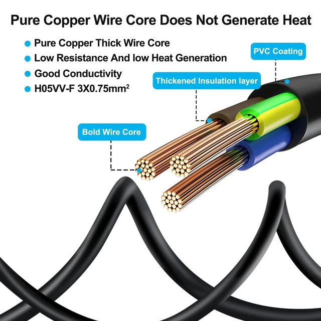 Alt view image 3 of 7 - C13 to C14 Panel Mount Power Cable with Waterproof Cover 10A 250V IEC C13 to C14 Power Extension Cord for Computer, Monitor, PDU (Black, 1 m/3.2ft)