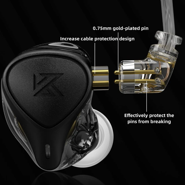 Alt view image 7 of 7 - ZEX Pro Triple Hybrid Driver HiFi in Ear Earphone KZ ZEXPro IEMs Earbuds with Detachable 0.75mm 2Pin Silver-Plated Cable (Pearl, with Mic)