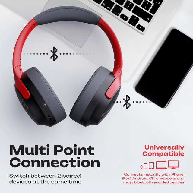Alt view image 6 of 7 - Bluetooth Headphones Over Ear, 60H Playtime, Foldable Wireless Headphones with Mic, 4 EQ Modes, Hi-Fi Stereo, Soft Foam Earmuffs, Lightweight, Fast Charging for Travel Work Phone