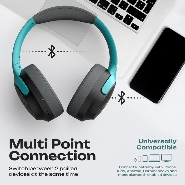 Alt view image 6 of 7 - Bluetooth Headphones Over Ear, 60H Playtime, Foldable Wireless Headphones with Mic, 4 EQ Modes, Hi-Fi Stereo, Soft Foam Earmuffs, Lightweight, Fast Charging for Travel Work Phone