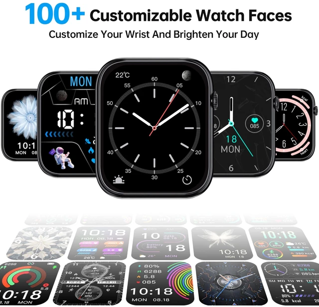 Alt view image 6 of 7 - Smart Watch for Men Women, 1.83" HD Touch Screen Fitness Tracker with Answer/Make Calls, 100+ Sport Modes, 24/7 Heart Rate/Sleep/SpO2 Monitor, IP68 Waterproof Smartwatch for Phone Android iOS (Black)