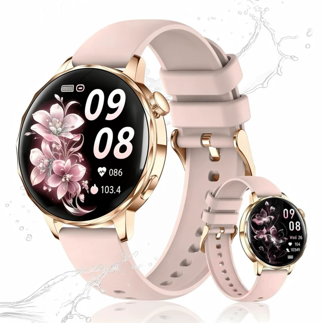 Main image of Smart Watch for Women, 1.27 Inch HD Touchscreen, Bluetooth Calling, Heart Rate & Sleep Tracking, 100+ Sports Modes, IP68 Waterproof Fitness Tracker for Android & iPhone