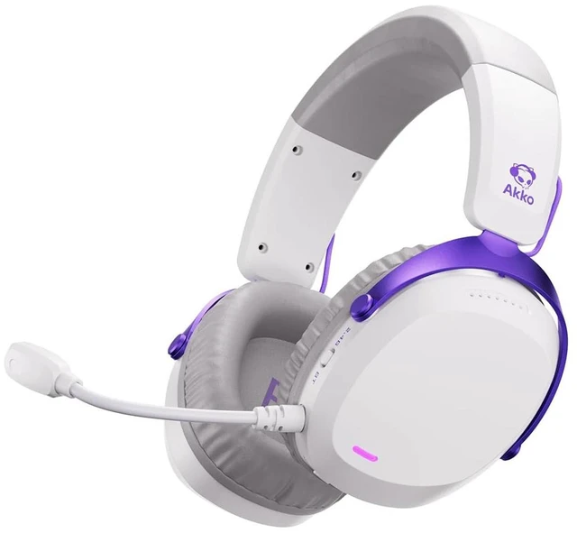 Alt view image 4 of 7 - GH300 Wireless Gaming Headphone, Quad-Mode Connectivity White Headset with 50mm Drivers, Virtual 7.1 Surround Sound, Noise Cancelling Mic, RGB Lights Compatible with Laptop, Desktops