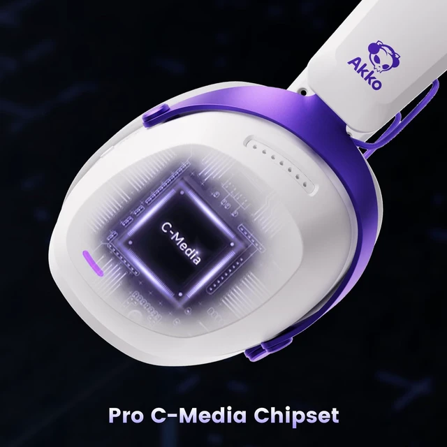 Alt view image 5 of 7 - GH300 Wireless Gaming Headphone, Quad-Mode Connectivity White Headset with 50mm Drivers, Virtual 7.1 Surround Sound, Noise Cancelling Mic, RGB Lights Compatible with Laptop, Desktops