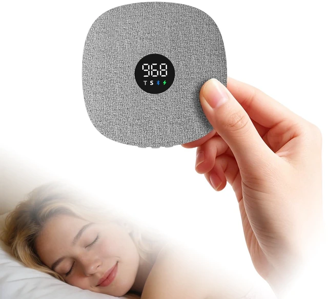 Main image of Under Pillow Speaker Dual Bone Conduction Stereo Bluetooth Wireless Music Portable Sleep Sound Sleep Speaker with LED Display White Noise Timer for Side Sleepers Supports TF Card (Grey)
