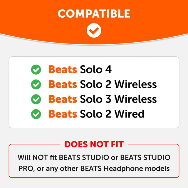 Alt view image 2 of 7 - BandZ Solo - Silicone Headband Cover for Beats Solo Headphones Made by Wicked Cushions Fits Solo 4, 2, 3, Pro & HD, Enhanced Comfort & Sweat Protection 90's Black