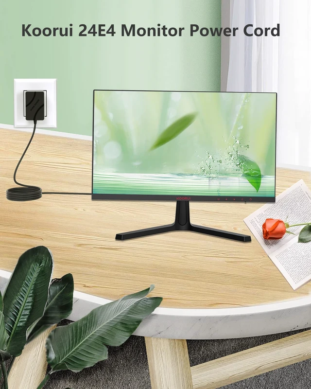 Alt view image 2 of 7 - Replacment for Koorui Monitor Powre Cord Compatible with for Koorui 24E4 24N50C 24N1 24N1A 22N1 21.5'' 24'' LED Full HD 1080P Curved Gaming Monitor, Replacment for Koorui Color Display Power Cord