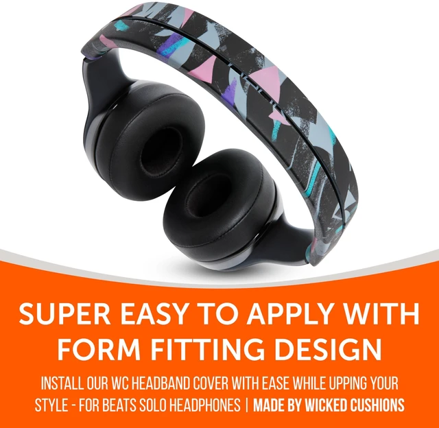 Alt view image 6 of 7 - BandZ Solo - Silicone Headband Cover for Beats Solo Headphones Made by Wicked Cushions Fits Solo 4, 2, 3, Pro & HD, Enhanced Comfort & Sweat Protection 90's Black