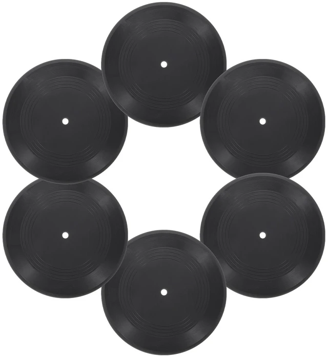Main image of 6Pcs Blank Vinyl Records 7 Inch Fake Record Vintage Decoration, PVC Plain Faux Blank Vinyl Records, Retro Vinyl Records for Home Studio Room Wall Aesthetic
