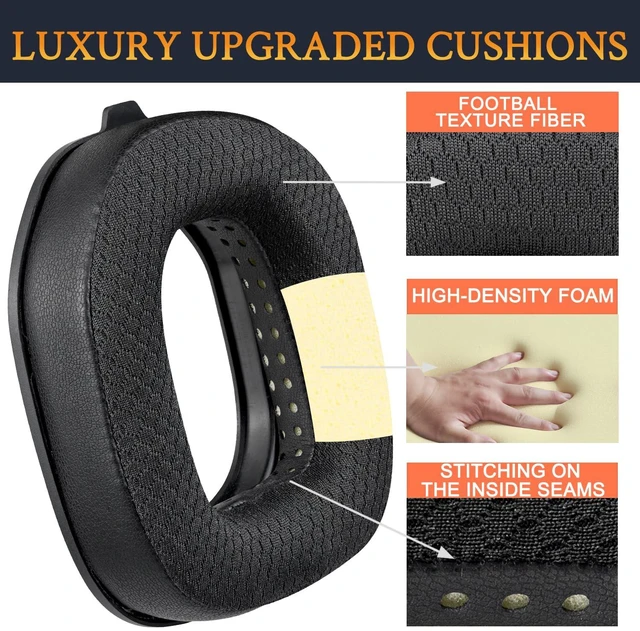 Alt view image 3 of 6 - Mesh Earpads for Astro A50 Gen3 - Black Not Fit A50 Gen 1/2/4