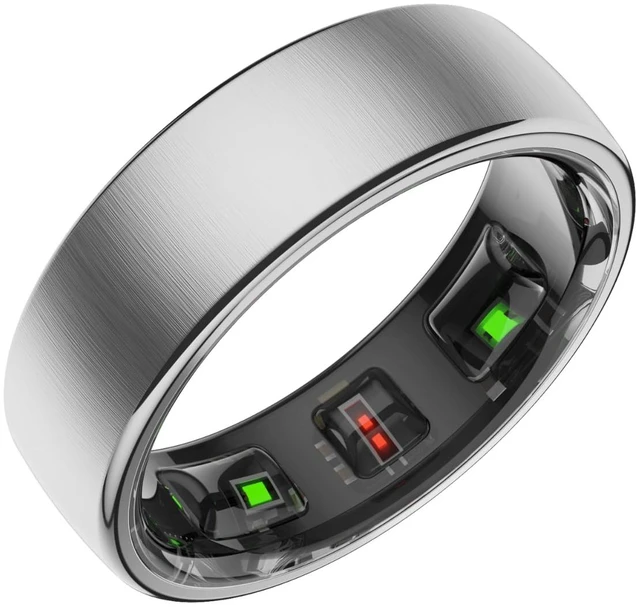 Main image of Gen Pro 2 Smart Ring for Men & Women's, Qring with No APP Subscription with Heart Rate, Wireless Chargeing, Sleep Monitoring & Remote Camera Control, Waterproof Ring (Silver, 12)