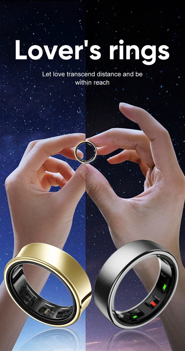 Alt view image 6 of 7 - Gen Pro 2 Smart Ring for Men & Women's, Qring with No APP Subscription with Heart Rate, Wireless Chargeing, Sleep Monitoring & Remote Camera Control, Waterproof Ring (Gold, 11)