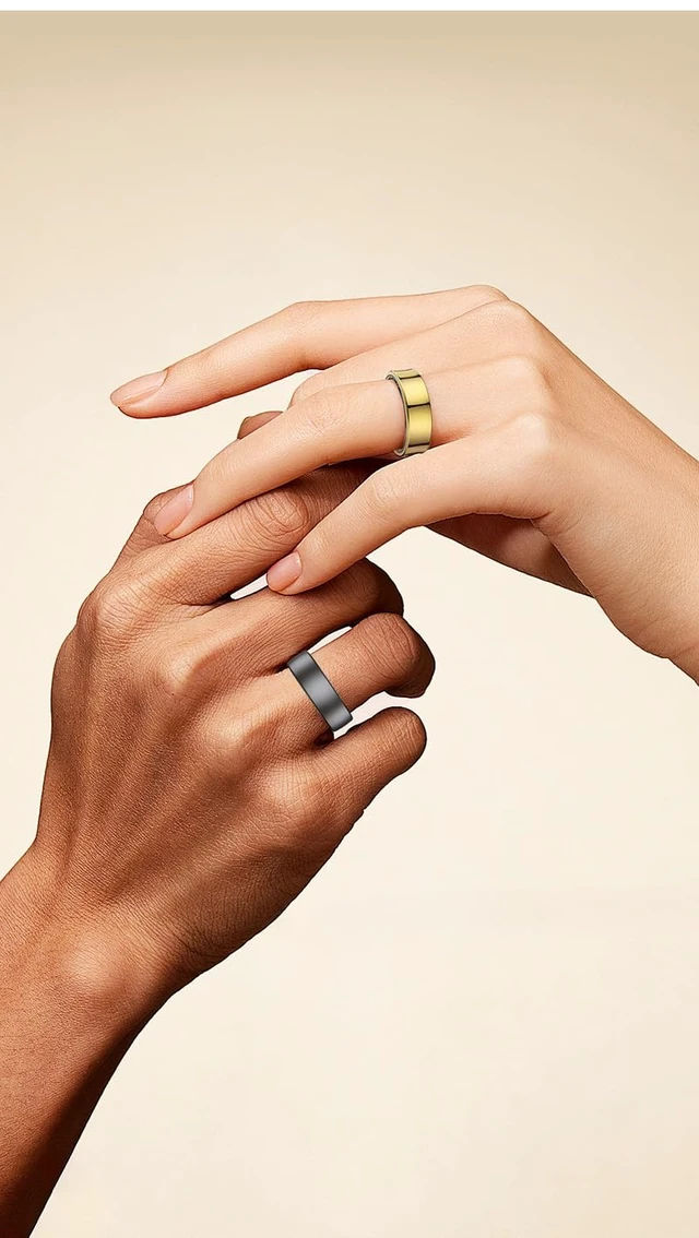 Alt view image 7 of 7 - Gen Pro 2 Smart Ring for Men & Women's, Qring with No APP Subscription with Heart Rate, Wireless Chargeing, Sleep Monitoring & Remote Camera Control, Waterproof Ring (Gold, 11)