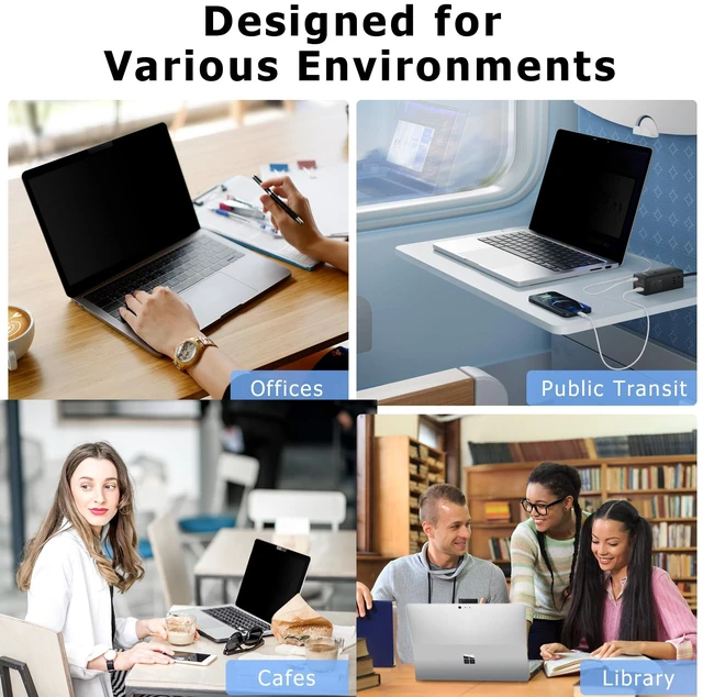 Alt view image 7 of 7 - Magnetic Privacy Screen for Surface Laptop 7/8 15 Inch Removable Privacy Filter, Side View Protection, Easy Magnetic Attachment for Business & Travel