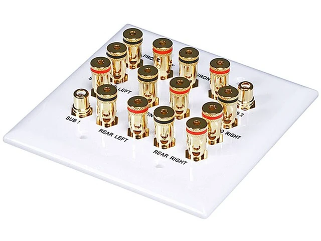 Main image of 2-Gang 7.2 Surround Sound Distribution Wall Plate - White
