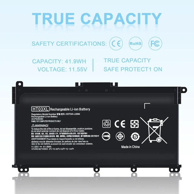 Alt view image 5 of 7 - HTO3XL Laptop L11119-855 HT03XL Battery Compatible with HP Pavilion 14 15 17 15-CS 15-DA 15-DB Series 15-DA0012DX 14-CE0068ST 15-CS3073CL 15-CS3153CL 15-CS2064ST 15-DA0014DX HT03041XL