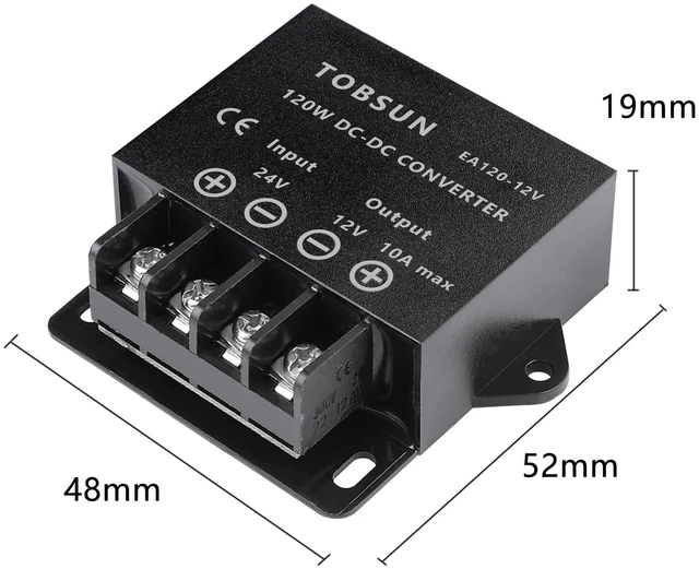 Alt view image 3 of 7 - 2 Pack DC 24V to 12V 10A 120W Step Down Buck Converter Voltage Regulator Reducer Power Converter Mini Module 12V Transformer