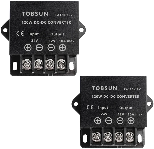 Alt view image 7 of 7 - 2 Pack DC 24V to 12V 10A 120W Step Down Buck Converter Voltage Regulator Reducer Power Converter Mini Module 12V Transformer