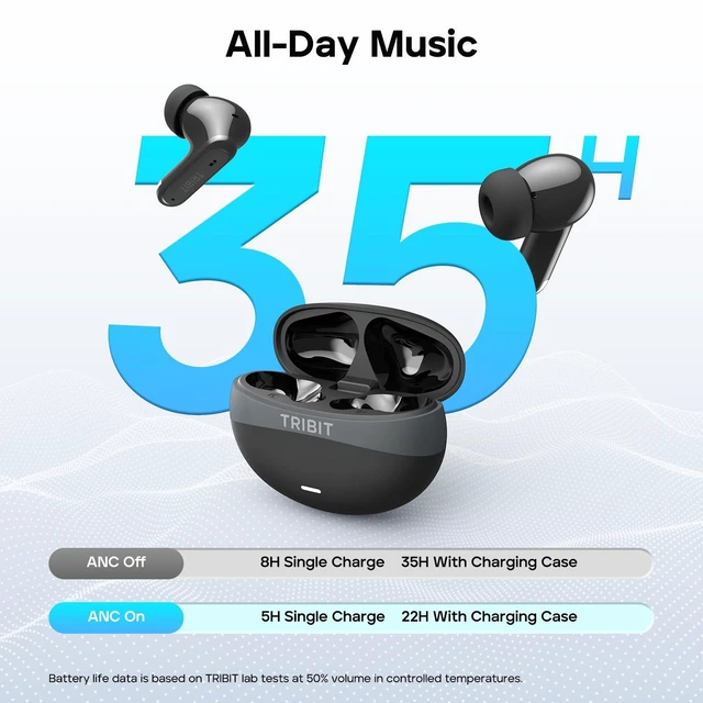 Alt view image 7 of 7 - FlyBuds C3 Noise Cancelling Wireless Earbuds, 6-Mic Clear Calls Bluetooth 6.0, Deep Bass Sound, 35H Playtime, IP55 Waterproof, Custom EQ via App, Lightweight, Comfortable Fit, Sports, Black