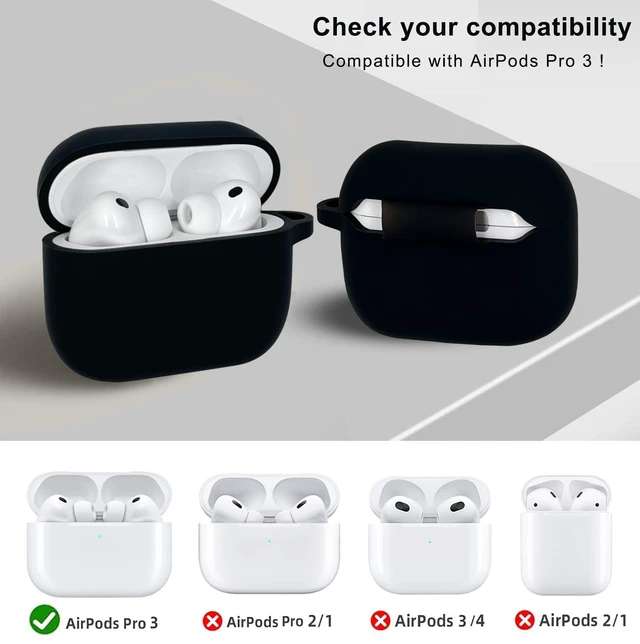 Alt view image 3 of 7 - Compatible with Airpods Pro Case Cover with Bracelet Keychain for Apple Airpod Pro Case (Black)