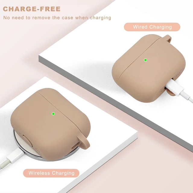 Alt view image 5 of 7 - Compatible with Airpods Pro Case Cover with Bracelet Keychain for Apple Airpod Pro Case (Milk Tea)
