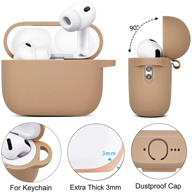 Alt view image 4 of 7 - Compatible with Airpods Pro Case Cover with Bracelet Keychain for Apple Airpod Pro Case (Milk Tea)