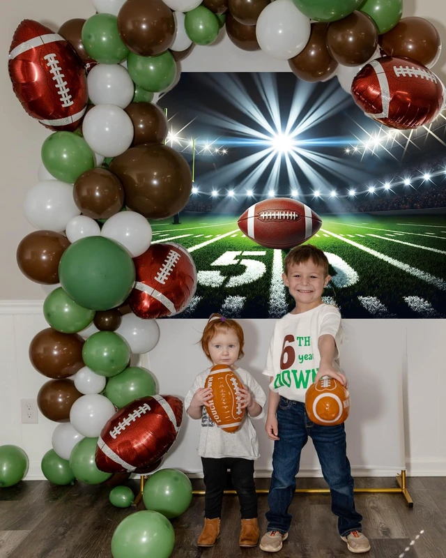 Alt view image 4 of 7 - Football Stadium Night Backdrop Bowl Night Spotlight Football Field Photography Background Adults Kids Baby Shower Sport Birthday Party Decorations Banner Photo Props (8x6FT)
