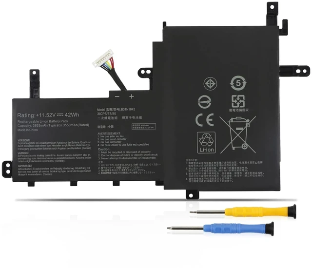 Main image of B31N1842 Laptop Battery for Asus VivoBook 15 F513 M513 K513 S513 X513 S15 S531F VivoBook S15 V5050E V5050EA S5500F S5500FL X513EA X531F X531FA K531F S531F S531FA V531F V531FA 0B200-03440000 42Wh