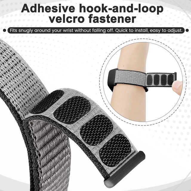 Alt view image 5 of 7 - 4 Pack Nylon Watch Bands Compatible with Fitbit Charge 6/Fitbit Charge 5, Adjustable Breathable Replacement Nylon Wristband Fitbit Charge 5 Charge 6 Sport Strap for Women Men