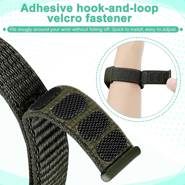 Alt view image 5 of 7 - 4 Pack Nylon Watch Bands Compatible with Fitbit Charge 6/Fitbit Charge 5, Adjustable Breathable Replacement Nylon Wristband Fitbit Charge 5 Charge 6 Sport Strap for Women Men