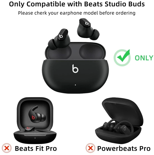 Alt view image 4 of 7 - Compatible with Beats Studio Buds 2021, Soft Silicone Case with Gold Heart Pattern for Beats Studio Buds Case with Cute Butterfly Keychain for Girls Women (Matcha Green)