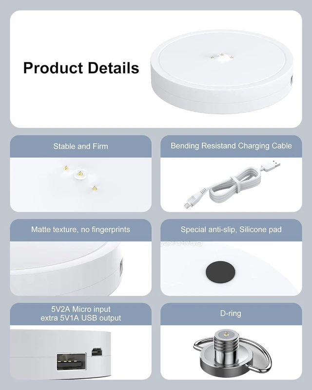 Alt view image 6 of 7 - Charging Dock for Ultimate Ears Boom 3, MEGABOOM 3, Blast & MEGABLAST ETL Listed Charging Dock for UE Boom3, MEGABOOM 3, Blast & MEGABLAST Portable Waterproof Speaker. (White, with Charging Plug)