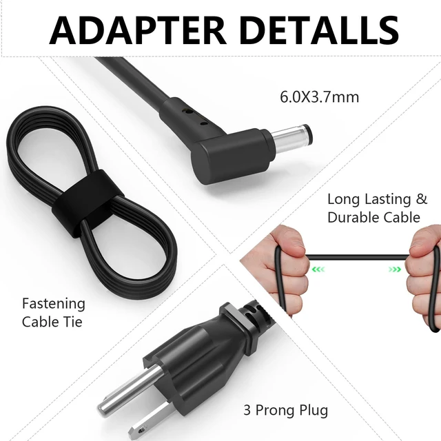 Alt view image 3 of 7 - 180W Laptop Charger Compatible with Asus ROG Zephyrus GA401 GA401I GA401Q GA401QM GA401QEC GA401IV GA401IVC GA401II GA401IH GA401IU GA401IU-PB96 GA401IVC-RMT01 GA401IV-XS96 GA401IU-BS76