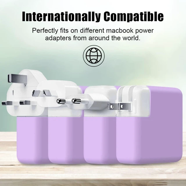 Alt view image 7 of 7 - for MacBook Pro 16 inch 2026 M5 A3428 A3429 140W Power Adapter Cover, 140W Soft Silicone Charger Case Sleeve for Mac Pro 16 A3403 A3186 A2991 A2780 A2485 2021-2024 M4 M3 M2 M1, Pink Purple