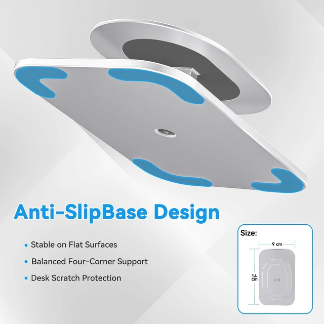 Alt view image 4 of 7 - Adjustable Stand for Echo Show 8/11(2025 Release), Tilt and Swivel Solid Aluminum Holder, Minimalist Desktop Design, Anti-Slip Table Stand Without Blocking Audio, Ready to Use, Silver