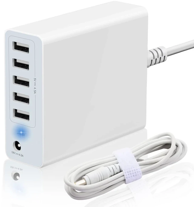Alt view image 2 of 7 - 110W GaN Charger with 1 DC Port & 5 USB Ports, 85W Mag 2 L-Tip Power Adapter Charger for Mac Book Pro 13/15/17 Inch, Fast USB Charging Adapter Compatible with iPhone, Android Phones and Tablets