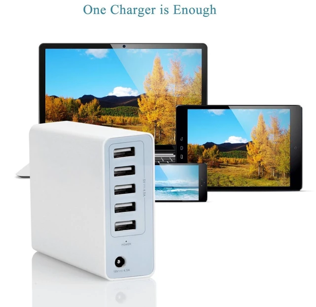 Alt view image 5 of 7 - 110W GaN Charger with 1 DC Port & 5 USB Ports, 85W Mag 2 L-Tip Power Adapter Charger for Mac Book Pro 13/15/17 Inch, Fast USB Charging Adapter Compatible with iPhone, Android Phones and Tablets