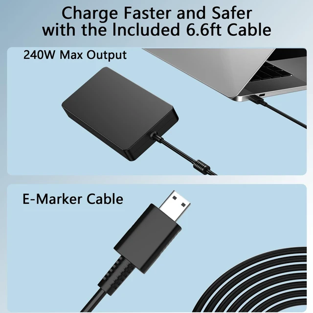 Alt view image 2 of 6 - 230W 240W Laptop Charger Compatible with MSI GE76 Fit for MSI GE76 GE66 GP66 GS77 Raider Stealth 16 17 A16 Vector Studio 16'' 17 GP76 Vector GE76