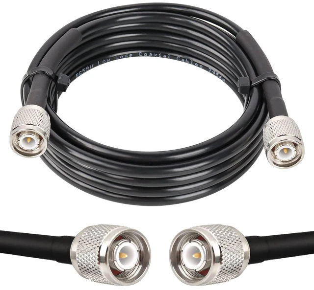 Main image of TNC Male to TNC Male Coax Cable 10FT, 50 Ohm RG58 Coaxial Cable with TNC Connectors for GPS Navigation Antenna,RTK Surveying Antenna,Wireless mic System