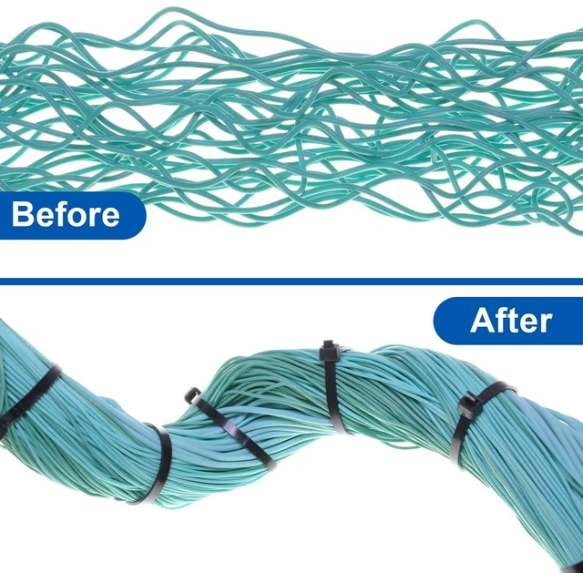 Alt view image 5 of 7 - 1000 Pcs 14 in Zip Ties Heavy Duty Plastic Wire Ties, Black Self Locking Wraps, 14 Inch Cable Ties for Wire Management, Indoor Outdoor Use, 49 lb Tensile Strength, UV Protection
