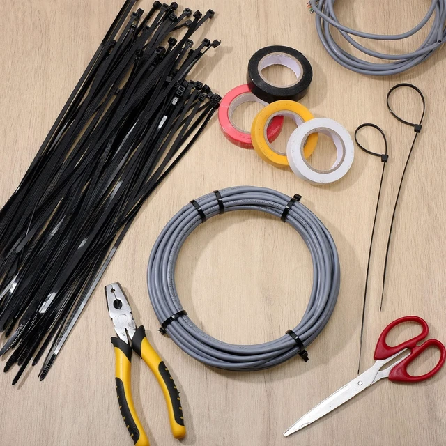 Alt view image 7 of 7 - 1000 Pcs 14 in Zip Ties Heavy Duty Plastic Wire Ties, Black Self Locking Wraps, 14 Inch Cable Ties for Wire Management, Indoor Outdoor Use, 49 lb Tensile Strength, UV Protection