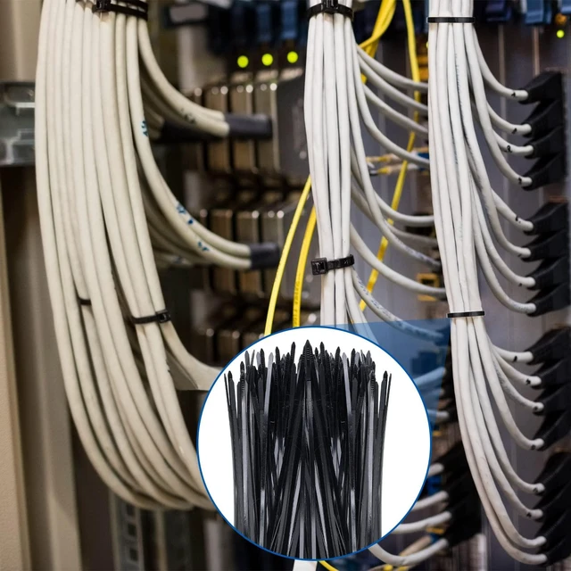 Alt view image 6 of 7 - 1000 Pcs 14 in Zip Ties Heavy Duty Plastic Wire Ties, Black Self Locking Wraps, 14 Inch Cable Ties for Wire Management, Indoor Outdoor Use, 49 lb Tensile Strength, UV Protection