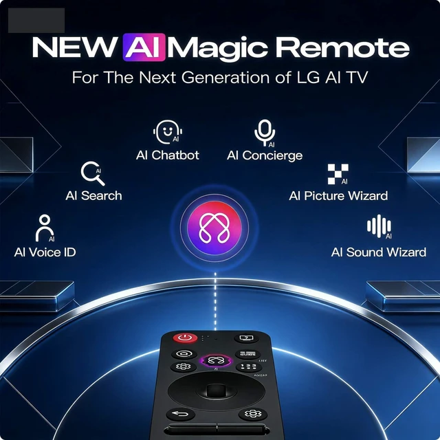 Alt view image 2 of 7 - AI Magic Remote Replacement for LG MR25GN Bluetooth Voice Control Universal, Bluetooth, built-in pointer & voice control, fits LG smart TVs released 2020-2025