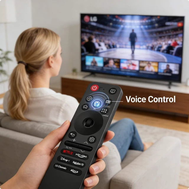 Alt view image 4 of 7 - AI Magic Remote Replacement for LG MR25GN Bluetooth Voice Control Universal, Bluetooth, built-in pointer & voice control, fits LG smart TVs released 2020-2025