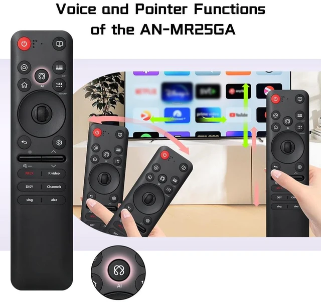 Alt view image 5 of 7 - Replacement for LG MR25GA Magic Remote with Voice, Pointer & Scroll Wheel Compatible with LG MR20-MR25 Magic Remote series AKB76046602, with voice control, pointer navigation and scroll wheel
