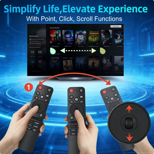 Alt view image 5 of 7 - AI Magic Remote Replacement for LG MR25GN Bluetooth Voice Control Universal, Bluetooth, built-in pointer & voice control, fits LG smart TVs released 2020-2025