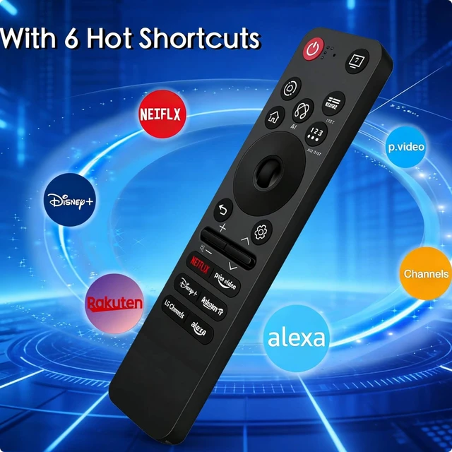 Alt view image 7 of 7 - AI Magic Remote Replacement for LG MR25GN Bluetooth Voice Control Universal, Bluetooth, built-in pointer & voice control, fits LG smart TVs released 2020-2025
